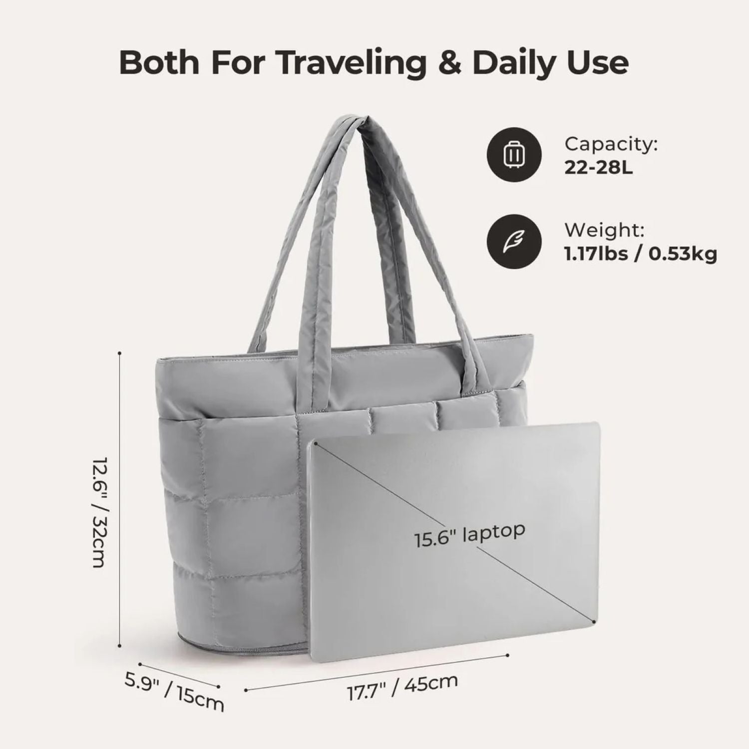 Bagsmart Bubble Puffer Tote 22L - 28L