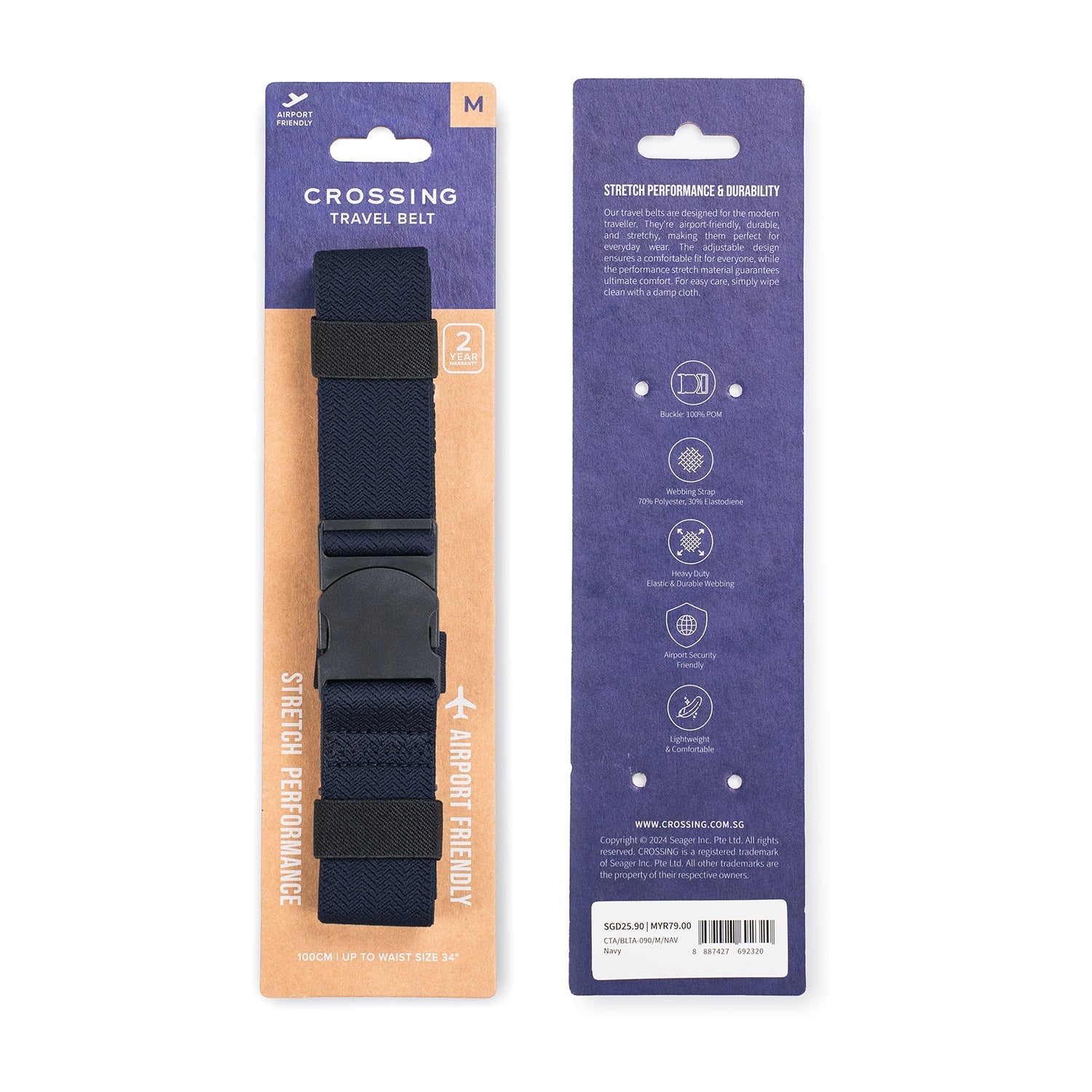 Crossing Travel Belt With Loop Buckle (Medium) (SA)