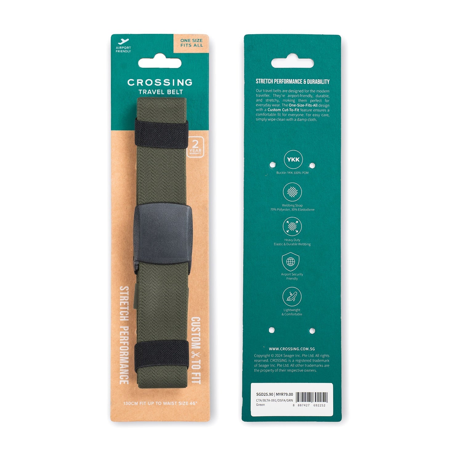 Crossing Travel Belt With Clip Buckle (One Size) (SA)