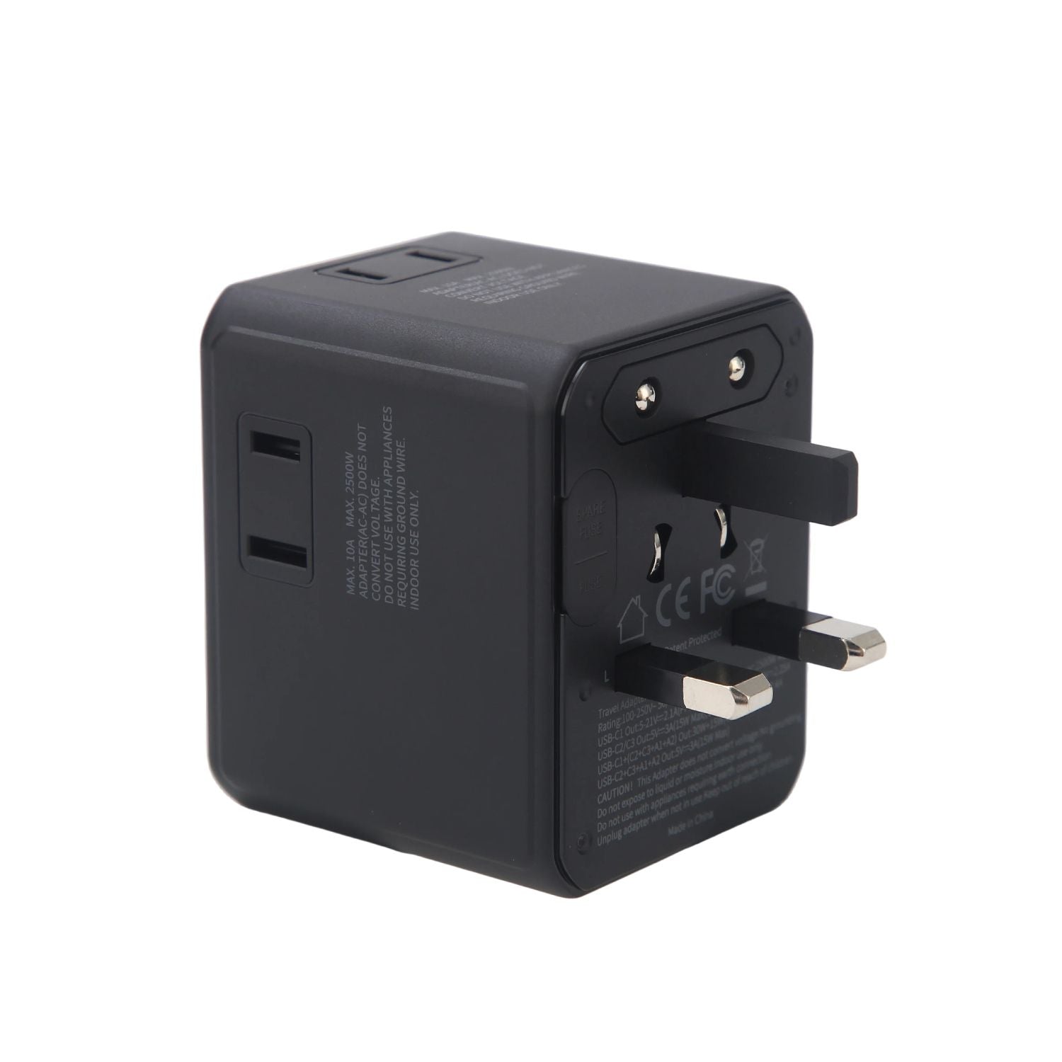 Crossing World Travel Adaptor 45W V2 With  3 USB-C + 2 USB-A