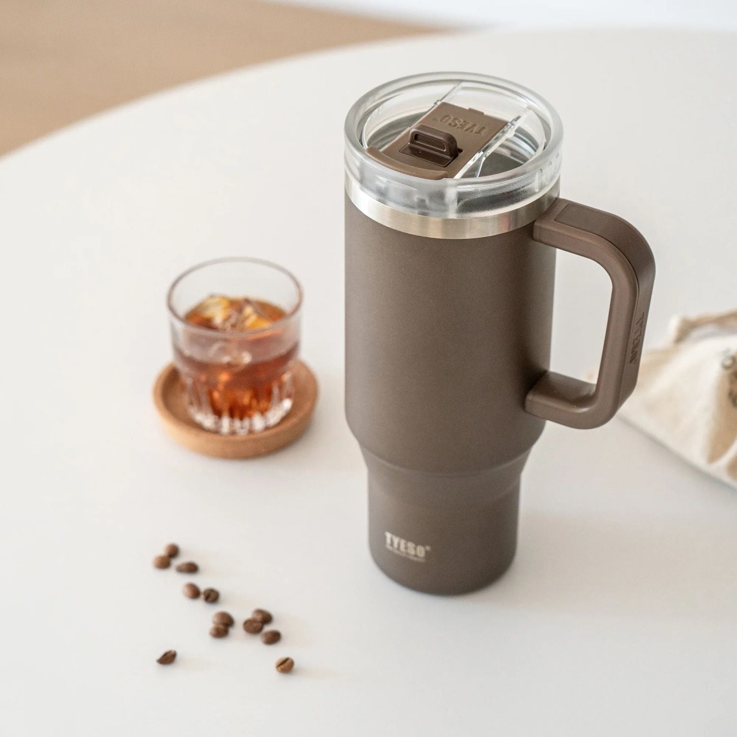 Tyeso Aura Leakproof 2 In 1 Sip & Straw Lid S/S Vacuum Tumbler 900ml