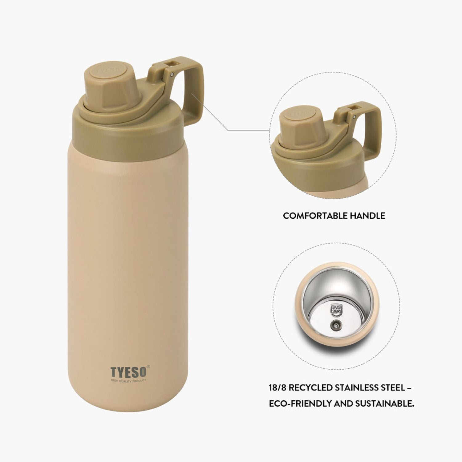 Tyeso Fizz Haze S/S Vacuum Insulated Bottle With Handle 900ML