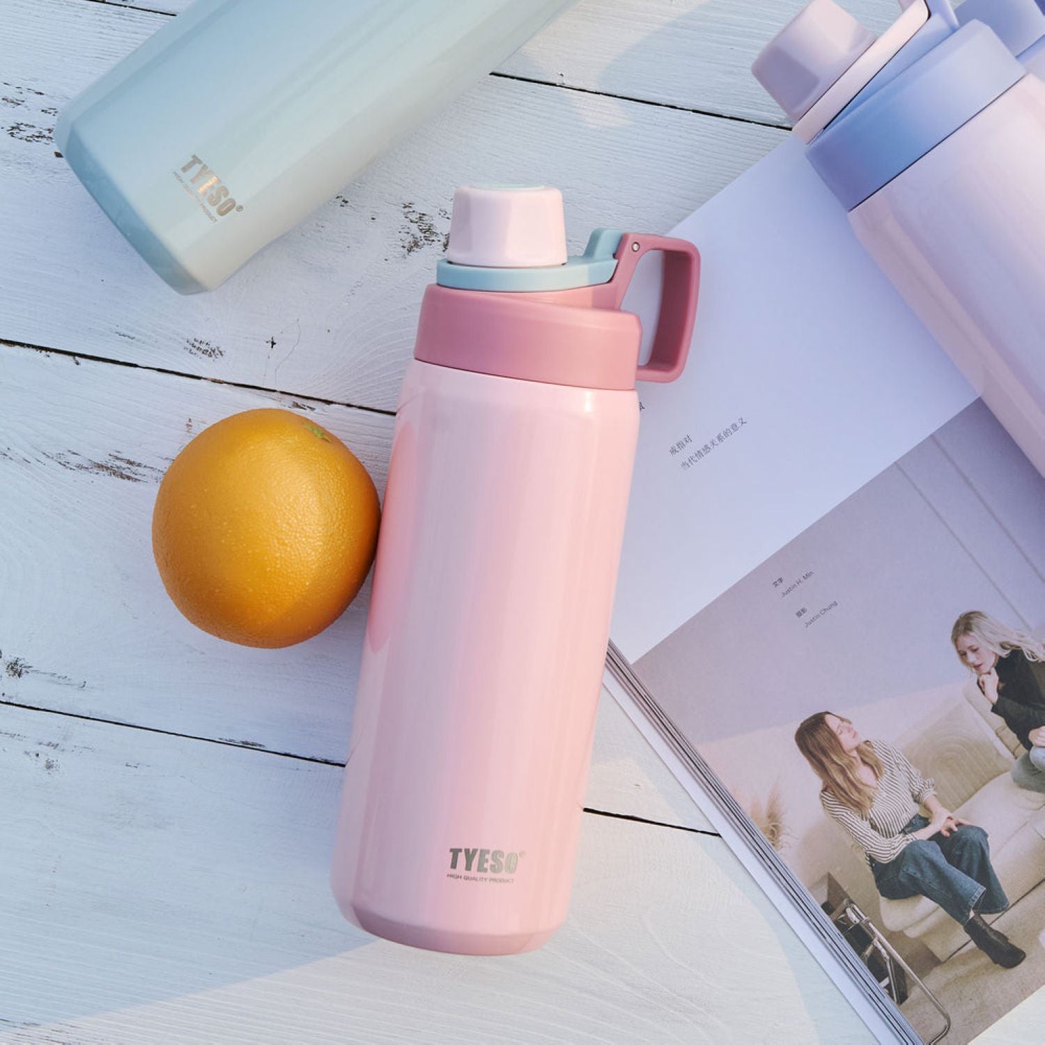 Tyeso Fizz S/S Vacuum Insulated Bottle With Handle 600ML