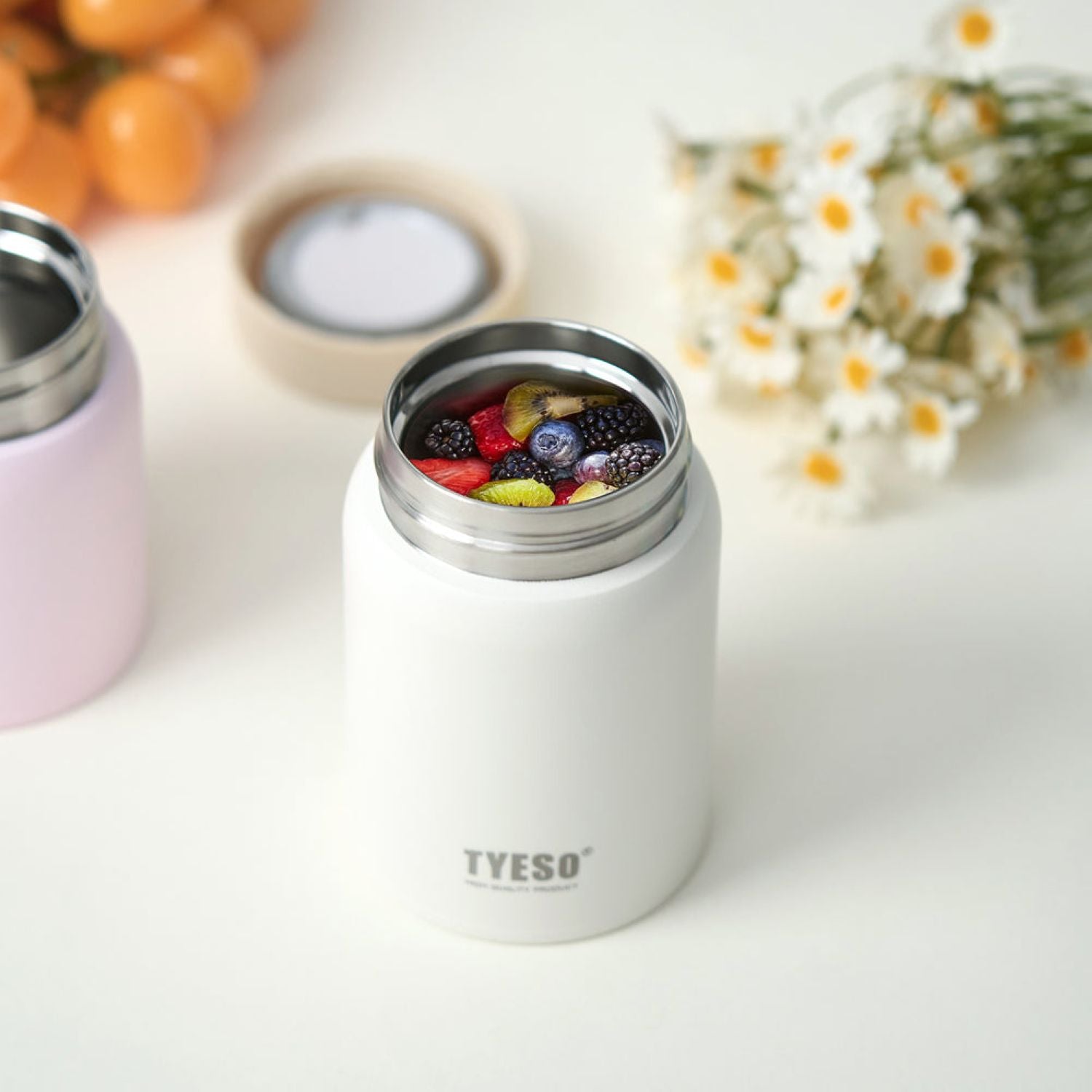 Tyeso Mellow Wide Mouth Inner S/S 316 Vacuum Insulated Food Jar 280ML - White