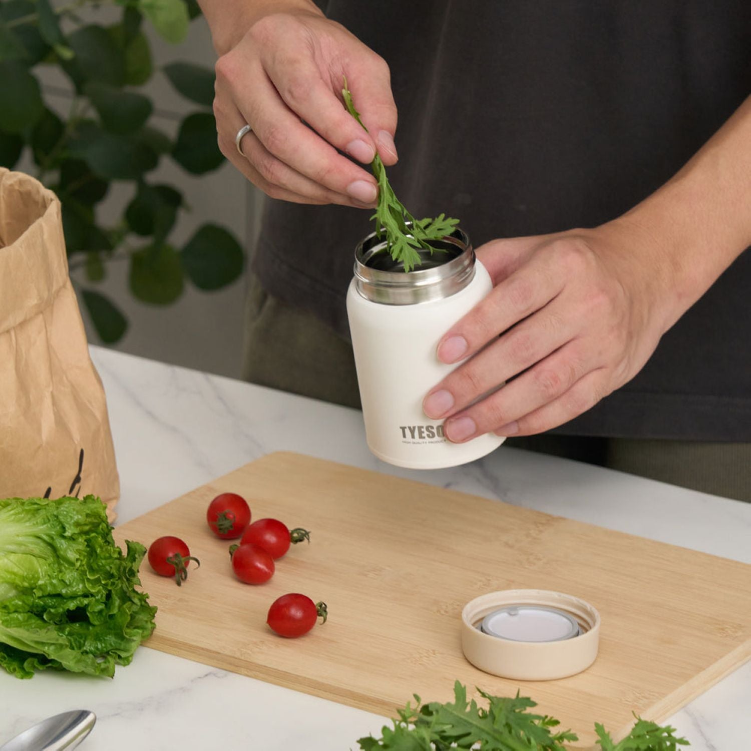 Tyeso Mellow Wide Mouth Inner S/S 316 Vacuum Insulated Food Jar 280ML - White