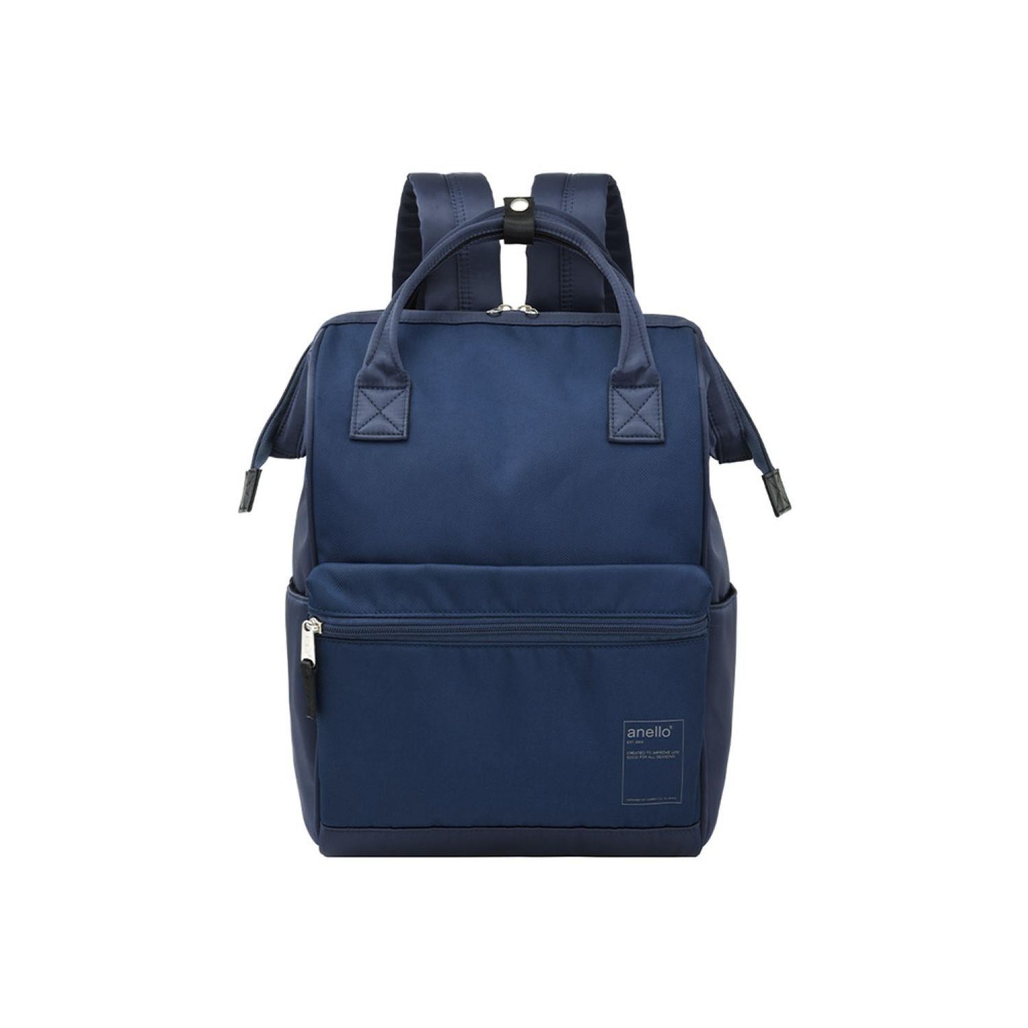 anello navy blue leather backpack Cross Bottle Large in Signature backpack model with hinge clasp opening Anello Grande CABIN GTM0171 Women's