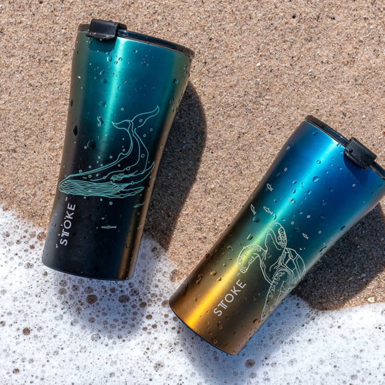 STTOKE Limited Edition Leakproof Ombre Ocean Insulated Cup 16oz | Cups and Tumblers, Gifts & Lifestyle, Travel Accessories, Water Bottles | STTOKE-4